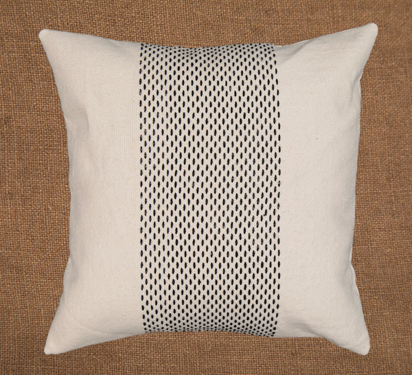 Hand woven scatter cushion cover  60 x 60cm - Central Zen pattern on Natural, various colours