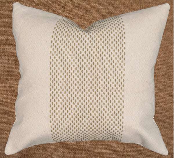 Hand woven scatter cushion cover  60 x 60cm - Central Zen pattern on Natural, various colours