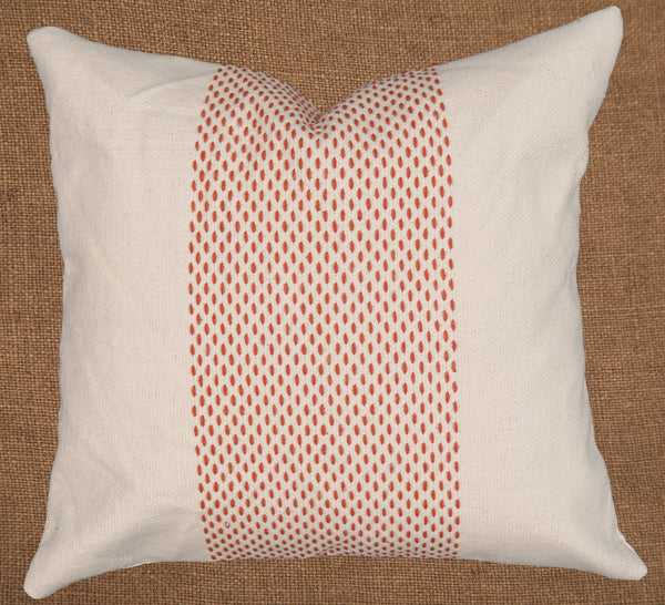 Hand woven scatter cushion cover  60 x 60cm - Central Zen pattern on Natural, various colours